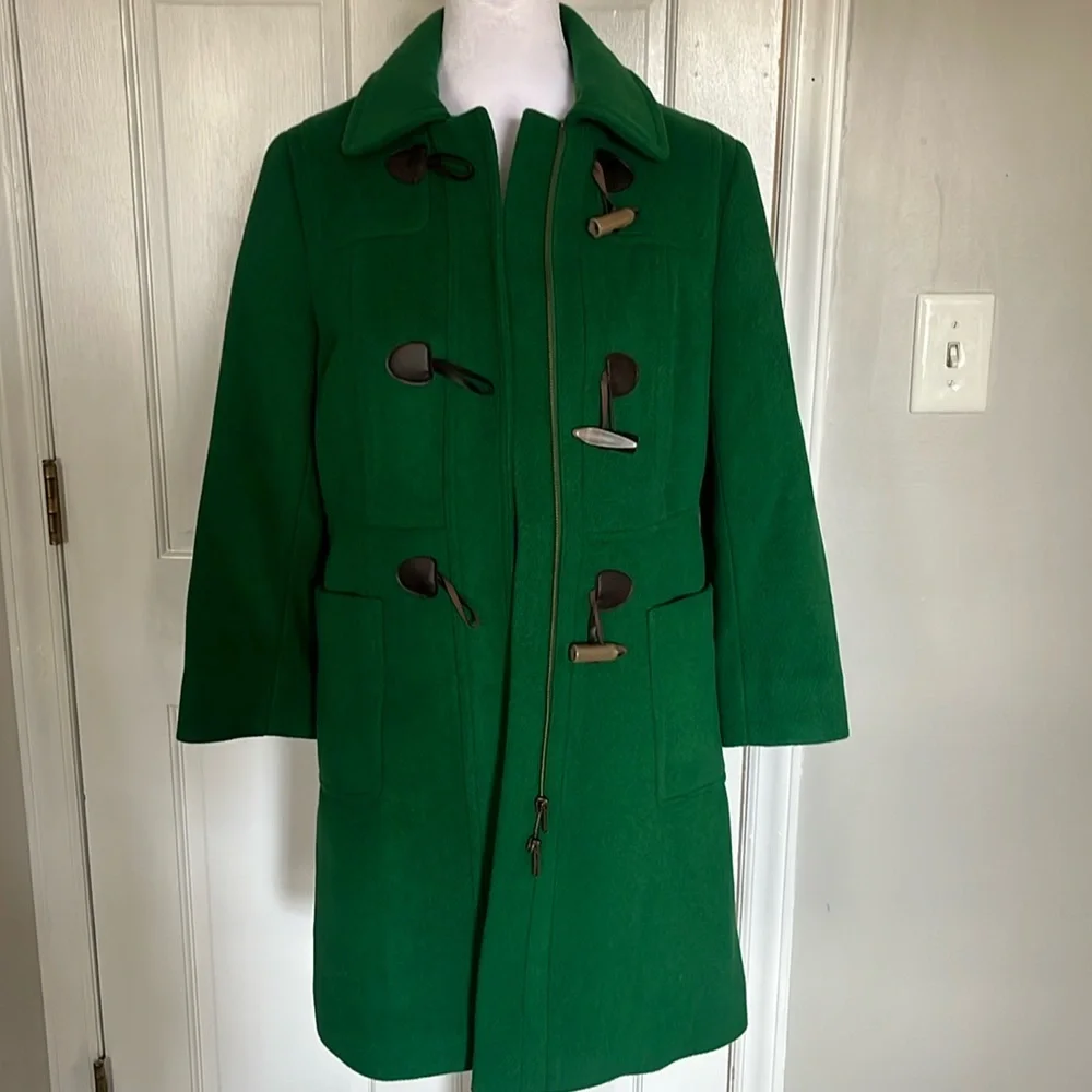 Talbots emerald green wool toggle coat - Picture 1 of 10